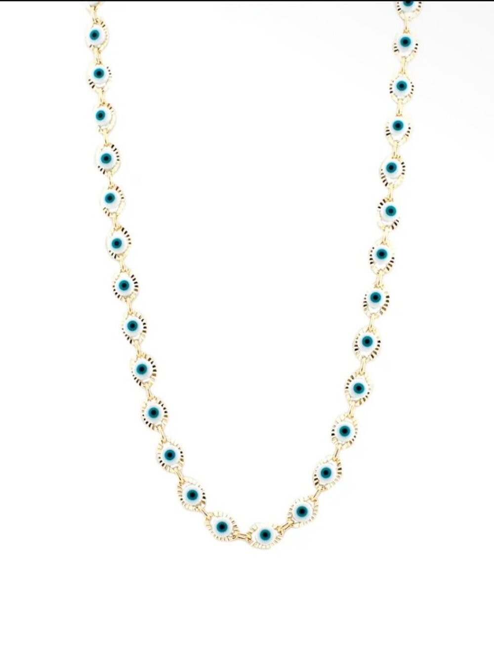 MARLYN SCHIFF GOLD PLATED MINI GLASS BEAD EVIL EYE NECKLACE 🧿